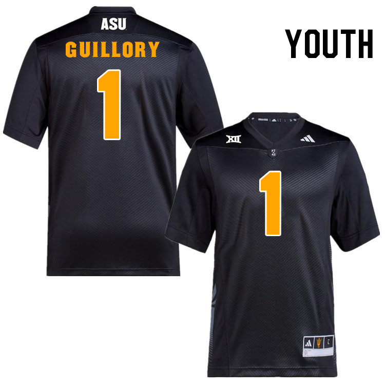 Youth #1 Xavier Guillory Arizona State Sun Devils College Football Jerseys Stitched-Black
